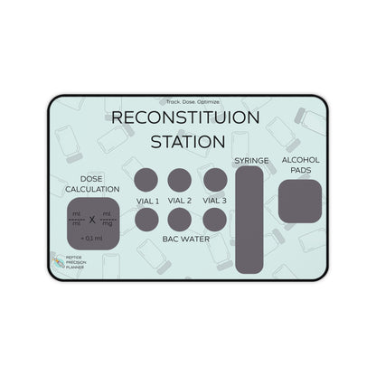 Peptide Reconstitution Placemat - Teal Black